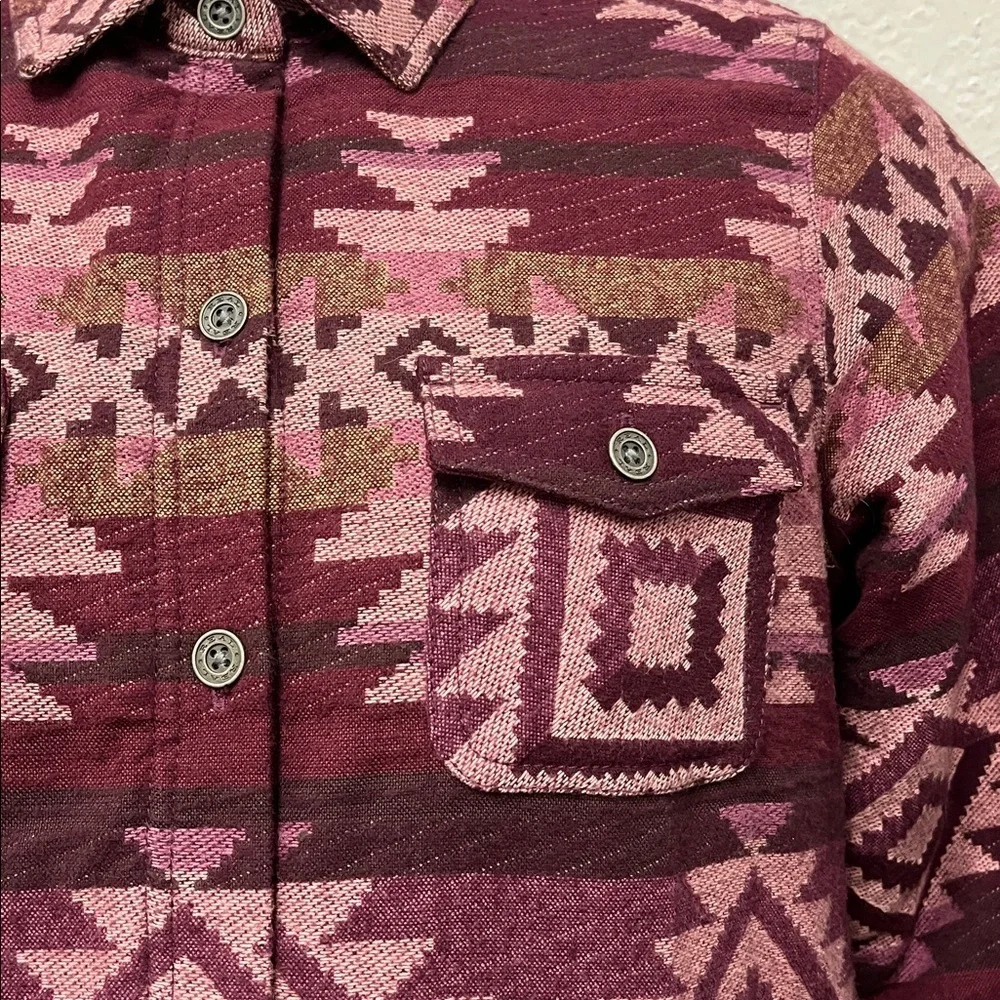 Women’s purple and pink ARIAT REAL Aztec print shacket size medium - Picture 2 of 6